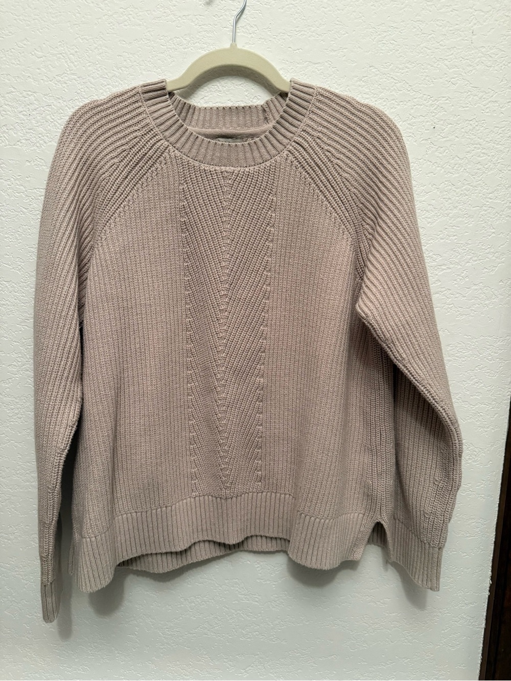 L. L . Bean Women’s Crewneck Knit Sweater in Cream